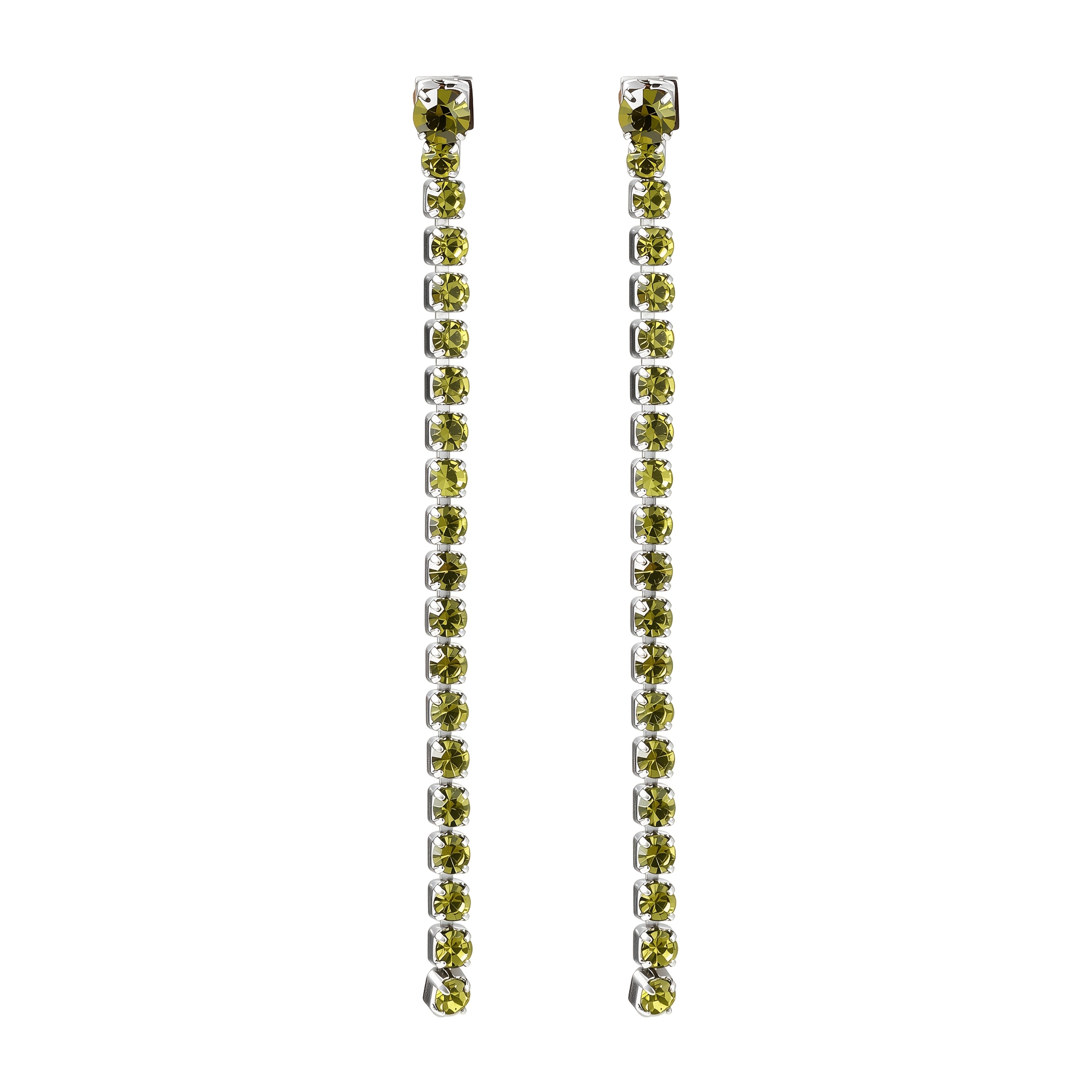 Women's Trendy Long Tassel Zirconia Stud Earrings, 12 Colors Available